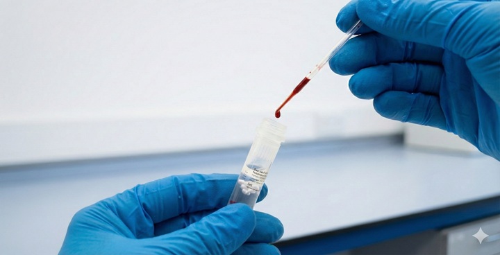 QuantALFA workflow step 1 — add sample to test cassette